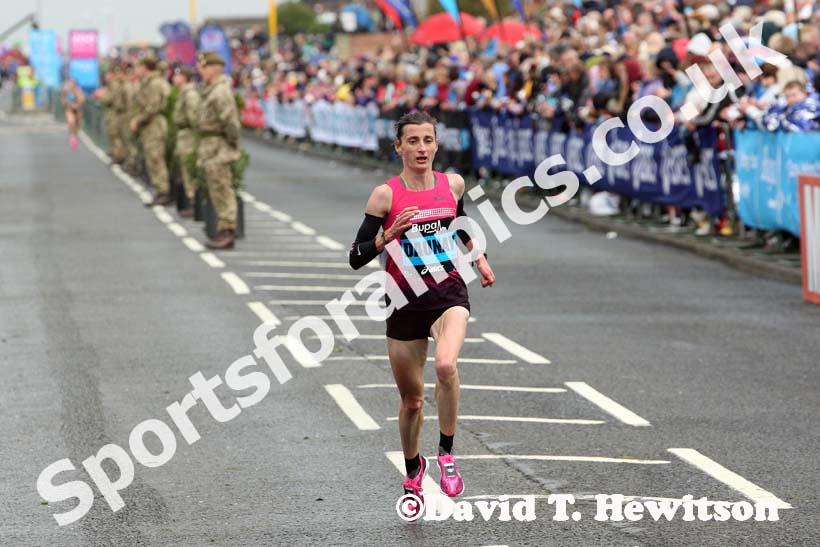 Christelle Daunay finishing the BUPA Great North Run.